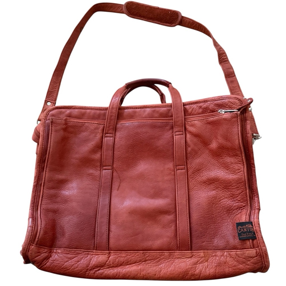Canyon Outback Leather Goods Briefcase Laptop Bag Warm Rust Brown Orange